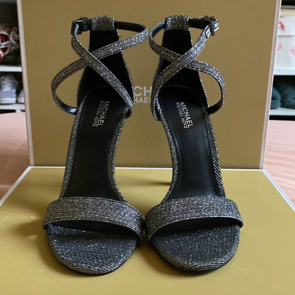 Michael Kors Silver Strappy Heels